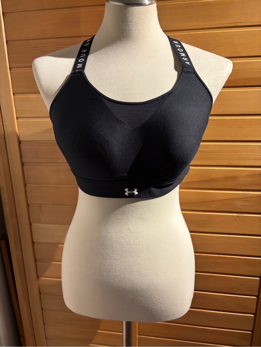 Under Armour Black Supportive Sports Bra with Branded Straps